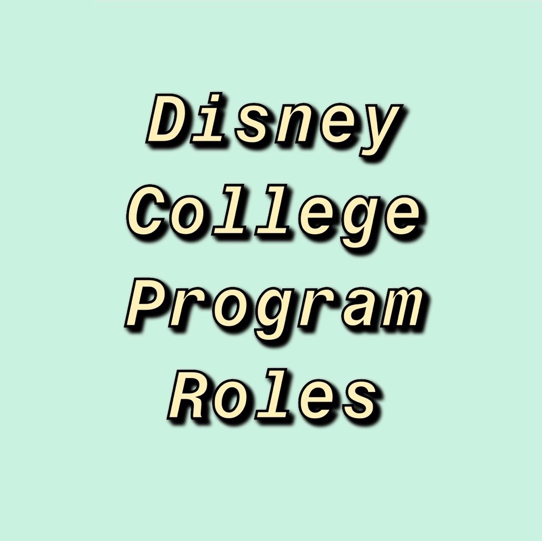 green box with text 'Disney College Program Roles'